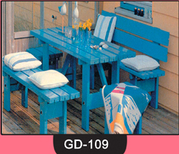 Wooden Bench with Table ~ GD-109