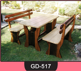 Wooden Table With Bench ~ GD-517