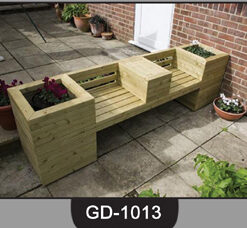 Wooden Bench with Pot ~ GD-1013