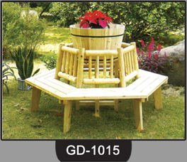 Wooden Bench with Pot ~ GD-1015