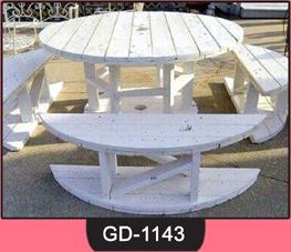 Wooden Bench with Table ~ GD-1143