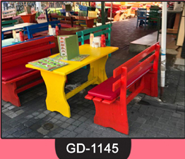 Wooden Bench with Table ~ GD-1145
