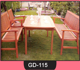 Wooden Bench with Table ~ GD-115
