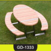 Wooden & Iron Table and Bench Set ~ GD-1333