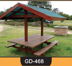 Wooden Bench with Table ~ GD-468