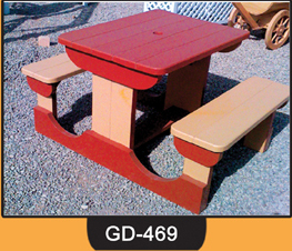 Wooden Bench with Table ~ GD-469